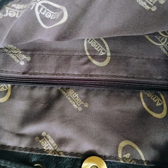 Amerileather Luxury Leather Tassel Studded Bucket Black Bag Moto Hippie Biker - Picture 10 of 12